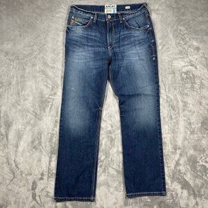 Ariat M2 Relaxed Boot Cut Jeans 34x32 Dark Wash Mens Denim Durable Cotton Blend